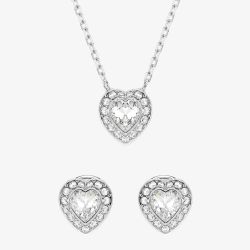 Ariana Grande X Swarovski Capsule Heart Necklace & Stud Earrings Jewellery Set 5720849