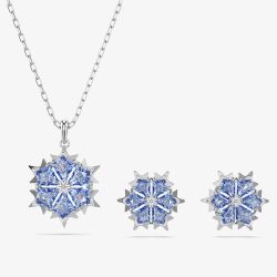 Swarovski Magic Rhodium Plated Blue Zirconia Snowflake Jewellery Set 5734243