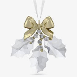 Swarovski Holiday Magic Holly Leaves Bow Ornament 5685701
