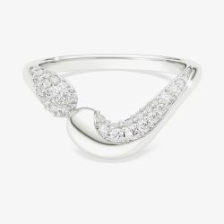 Swarovski Classica Sterling Silver Round Cut Open Ring 5742582 55