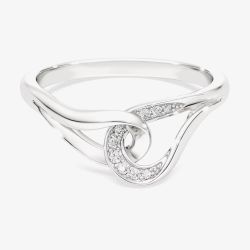 Swarovski Classica Sterling Silver Round Cut Interlocking Ring 5745563 55