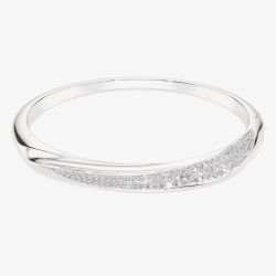 Swarovski Classica Sterling Silver Round Cut Twist Bangle 5764808
