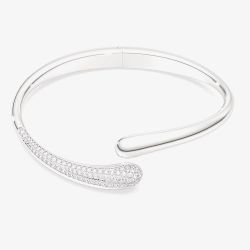 Swarovski Classical Sterling Silver Round Cut Open Bangle 5740348