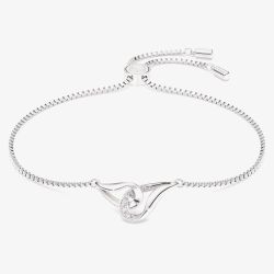 Swarovski Classical Sterling Silver Round Cut Interlocking Bracelet 5745569