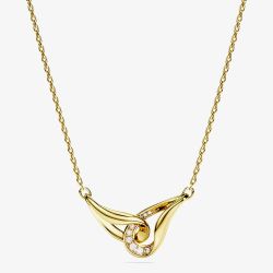 Swarovski Classica 18ct Yellow Gold Plated Round Cut Interlocking Pendant 5745560