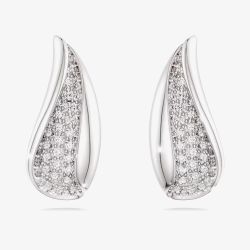 Swarovski Classica Sterling Silver Twisted Teardrop Stud Earrings 5745016