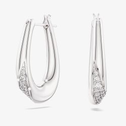 Swarovski Classica Sterling Silver Twisted Teardrop Hoop Earrings 5743474