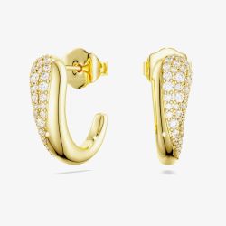 Swarovski Classical 18ct Yellow Gold Round Cut Hoop Earrings 5745020