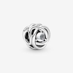 PANDORA Silver April Birthstone Eternity Circle Charm 790064C01