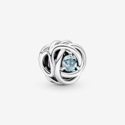 PANDORA Silver March Birthstone Eternity Circle Charm 790065C09