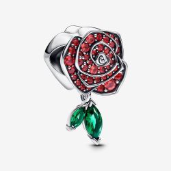 PANDORA Silver Sparkling Rose In Bloom Charm 793201C02
