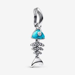 PANDORA Silver Turquoise Fishbone Charm 793894C01
