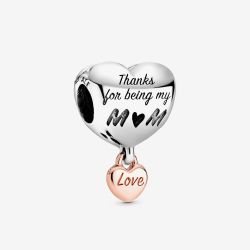 PANDORA Silver Love You Mum Heart Charm 788830C00