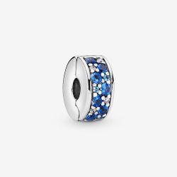 PANDORA Silver Blue Pave Clip Charm 791817NSBMX