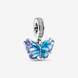 PANDORA Silver Blue Murano Glass Butterfly Charm 792698C01