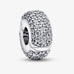 PANDORA Sterling Silver Cubic Zirconia Pave Clip Charm 794032C01