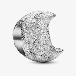 PANDORA Sterling Silver Textured Moon Charm 794054C00