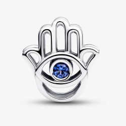 PANDORA Sterling Silver Blue Cubic Zirconia Hamsa Hand Charm 794062C01