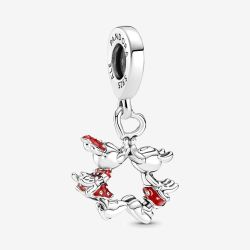 PANDORA Serling Silver Disney Mickey & Minnie Kissing Charm 790075C01