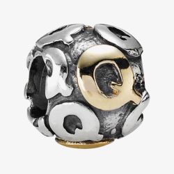 PANDORA Two Tone Letter Q Charm 790298Q