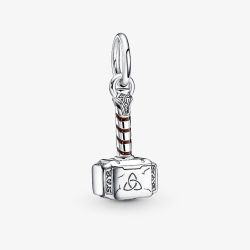 PANDORA Sterling Silver Marvel The Avengers Thors Hammer Dangle Charm 790483C01
