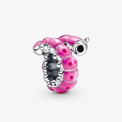 PANDORA Sterling Silver Pink Caterpillar Charm 790762C01