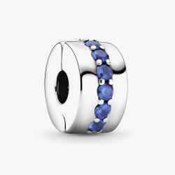PANDORA Sterling Silver Blue Cubic Zirconia Clip Charm 791972C01