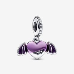 PANDORA Sterling Silver Vampire Winged Heart Dangle Charm 792290C01