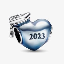 PANDORA Blue 2023 Graduation Heart Charm 792590C01