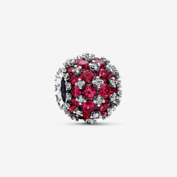 PANDORA Sparkling Pave Round Pink Charm 792630C03