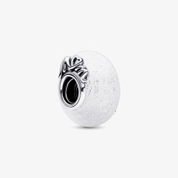PANDORA Glittery White Murano Glass Mum Charm 792655C00