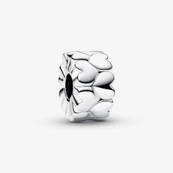 PANDORA Sterling Silver Heart Pattern Clip Charm 792828C00