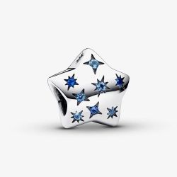 PANDORA Sterling Silver Blue Cubic Zirconia Sparkling Star Charm 792974C01