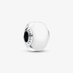 PANDORA Sterling Silver White Mini Murano Glass Charm 793118C00