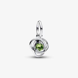 PANDORA Sterling Silver Green Cubic Zirconia August Birthstone Charm 793125C08