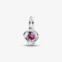 PANDORA Sterling Silver Pink Cubic Zirconia October Birthstone Charm 793125C10