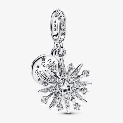 PANDORA Sparkling Firework Double Dangle Charm 793512C01