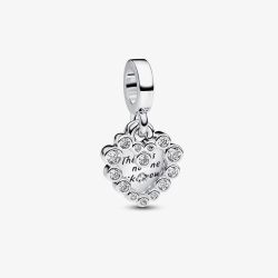 PANDORA Sparkling Heart Double Dangle Charm 793765C01
