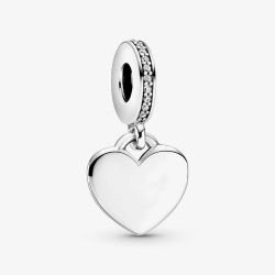 PANDORA Sterling Silver Cubic Zirconia Heart Dangle Charm 798761C01