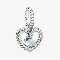 PANDORA December Birthstone Heart Dangle Charm 798854C07
