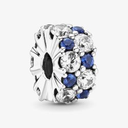 PANDORA Blue Sparkling Spacer Clip Charm 799171C01