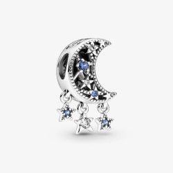 PANDORA Silver Star Crescent Moon Charm 799643C01