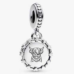 PANDORA Silver Scottish Cow Dangle Charm 792275C00_E022