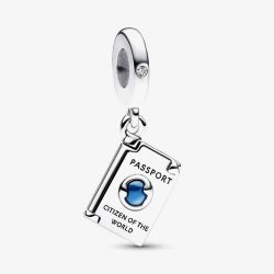 PANDORA Silver Openable Passport Dangle Charm 792680C01