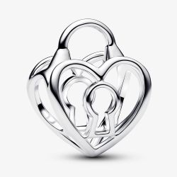 PANDORA Silver Openwork Heart Padlock Charm 794358C00