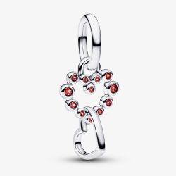 PANDORA Silver & Red Connected Hearts Dangle Charm 794435C01