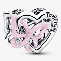 PANDORA Silver Entwined Heart & Butterfly Charm 794475C01