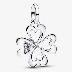 PANDORA ME Silver Heart Four Leaf Clover Medallion Charm 793034C01