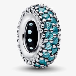PANDORA Silver & Ice Blue Stone Spacer Charm 791359C01