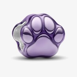 PANDORA Sterling Silver Purple Paw Mini Charm 794782C01